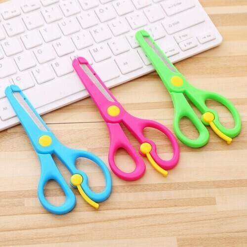 Childrens safety scissors student hand scissors cartoon scissors spring paper cutting scissors manufacturers in stock