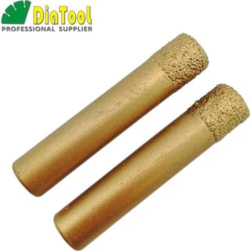 DIATOOL 2PCS 12/12MM CNC Engraving Bits With Flat-end, Striaght Diamond Burrs, Vacuum Brazed Diamond Carving Bits