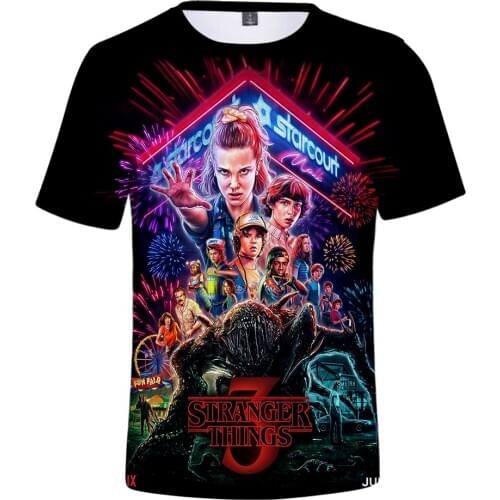 Hot Sale Anime Stranger Things 3D T-shirts Men/Women Fashion Harajuku Style 3D Print Men t-shirt Things Mens Tshirt Tops