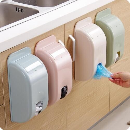 HobbyLane Bags Organize Nail Free Wall Mounted Storage Rack with Cover for Kitchen Bathroom Bedroom Home Plastic Bag Dispenser