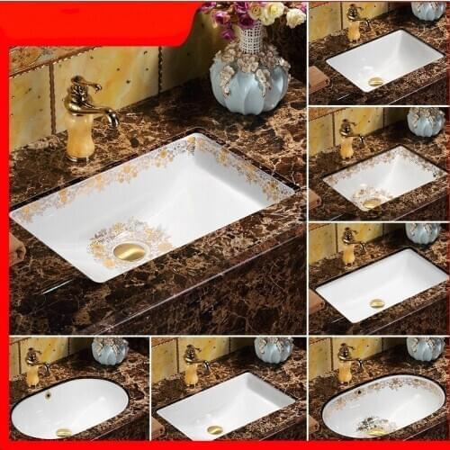 Ceramic Basin Square Washbasin Embedded Wash Basin Toilet Art Basin Wash Basin Basin Basin Oval
