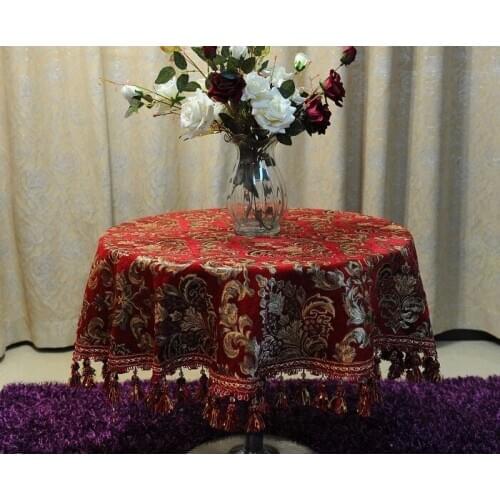 European style round table cloth Vienna chenille table cloth