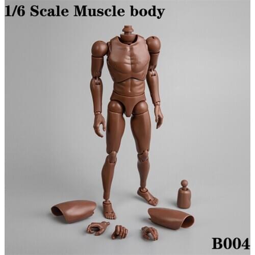 1:6 Scale Soldier Male Stong Doll Wide Shoulder Body BODY Black B004 Non-HT 12 Inch Movable Doll