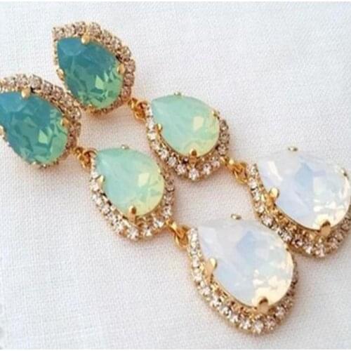 Milangirl Classic Elegant Crystal Long Trassel Water Drop Female Dangle Earrings for Women Party Banquet Jewelry