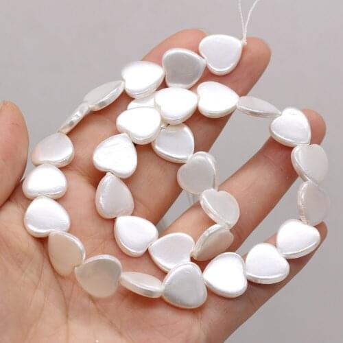 Natural Shell White Pearl Pentagram Beads Heart for Jewelry Making Necklaces Bracelet Accessories Gift for Women