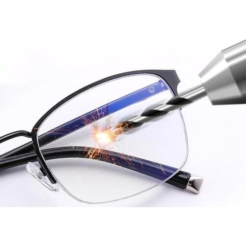 Unbreakable Progressive Multifocal Reading Glasses Men Women Anti Blue Light Presbyopic Glasses Flexible TR90 half frame