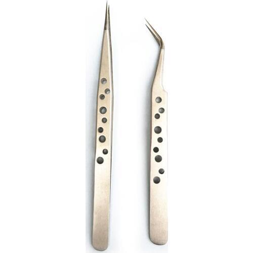DIY Electronics Industrial Tweezers Curved Straight Tip Precision Stainless Forceps Phone Repair Hand Tools Sets Picking Tool