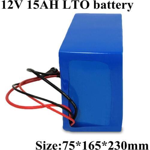 Customize 12v 15Ah LTO Battery Pack Lithium Titanate Battery BMS for Power Supply Equipment Lawn Mower Robot RV + 3A Charger