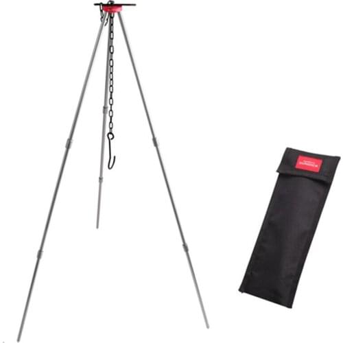 Portable Camping Tripod Hanging Pot Bracket Barbecue Rack Hanger For Outdoor Campfire Cooking Picnic Hiking Bonfire Camping