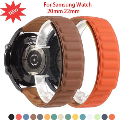20mm 22mm watch strap For Samsung Galaxy Watch 3 46mm42mm Silicone Magnetic band Active 2 Strap Bracelet for Huawei Watch GT 2