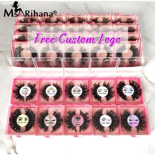 Free Custom Logo 8D Mink Eyelashes Bulk Items Wholesale Lots Dramatic Fluffy 25MM False Lashes Boxes Vendor Cruelty Free Makeup