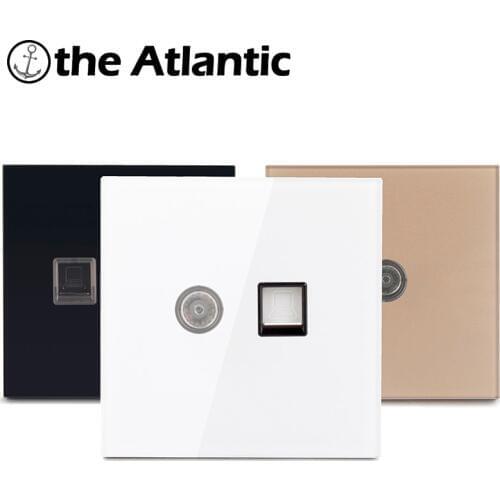 RJ45 Socket Internet/Phone/TV Socket All Model Luxury Crystal Glass Panel television Broadband Weak Current Socket Hidden Socket