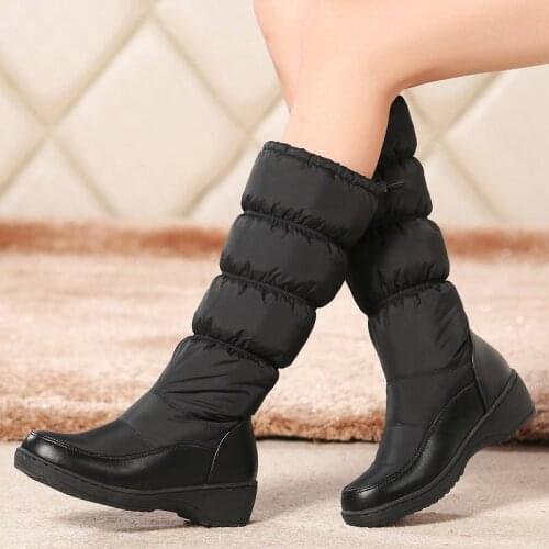 New Space Cotton Ladies Snow Boots Winter Warmth Comfort Increase Womens Shoes Fashion Elastic Band Pleated Knee High Boots