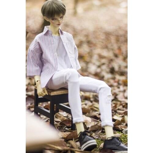 BJD Doll trousers Fashion Rig Small-Leg Stretch White Jeans 1/4&1/3& Uncle Size White Jeans Small-Leg Trousers