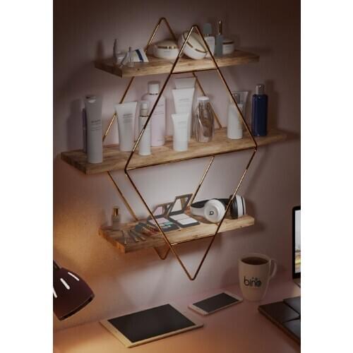 Prism Solid MODERN Wall Shelf Table Serving Rack Decorative Kitchen Bathroom Organizer Wood Decor Bookcase