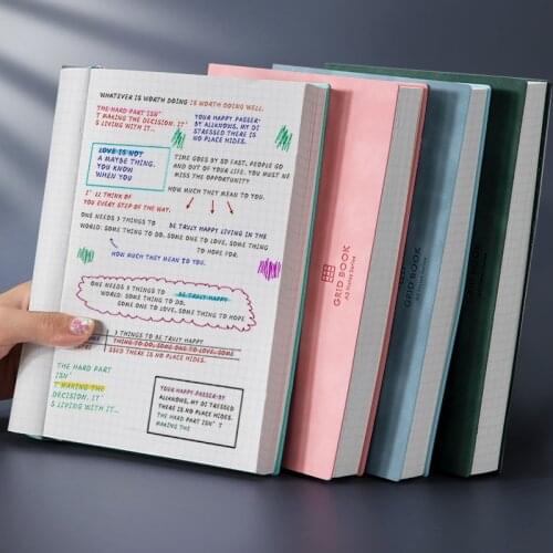 Soft PU Cover Sketchbook Diary For Students Drawing Painting Planner Grid Book Paper Notepad Notebook Office School Supplies 1PC
