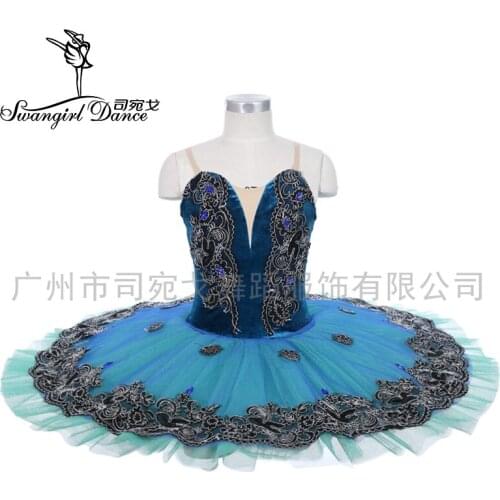 Green La Esmeralda Pancake Tutu Women Professional Ballet Tutu Stage Costume Platter Kids Girls JY005A