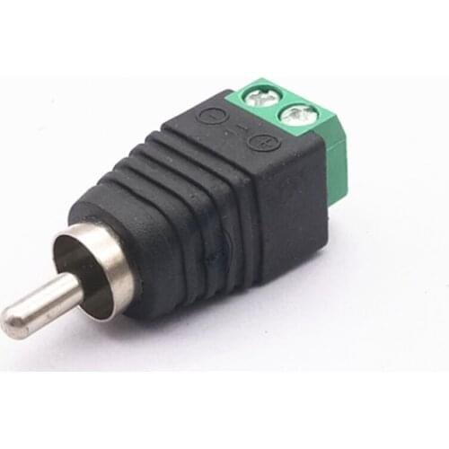 100pcs/lot RCA Male Plug TO AV Terminal Connector Video Green RCA monitoring Adapter CCTV Phono AV Balun International Standard