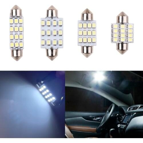 2PCS Festoon 31mm 36mm 39mm 41mm 3528 1210 12SMD Car LED Light Auto Dome Interior Reading Map Lights Bulb Lamp DC 12V White