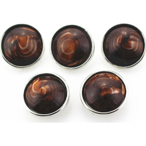 20pcs/lot Coffee Stone Resin oxysphere Snap Buttons fit 18mm Ginger Snap Bracelet&Bangles DIY Snap necklace Jewelry Charms