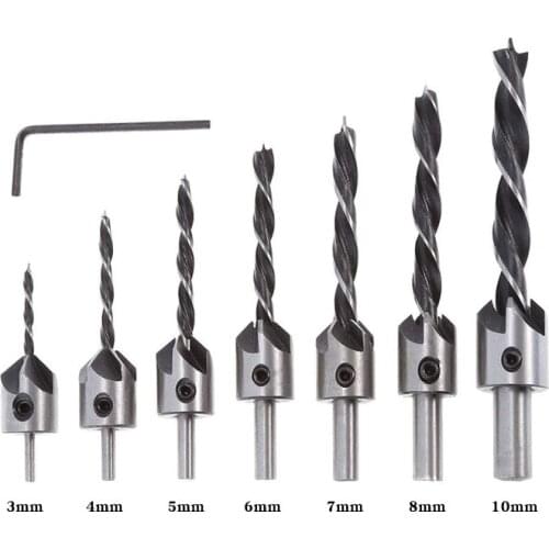 3mm-10mm high speed steel counterbore drill bit three-point woodworking reaming drill bit woodworking chamfering guide drill