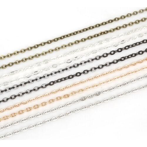 4X3mm 5m/lot Rhodium/Silver/Gold/Gunmetal/Antique Bronze Plated Necklace Chains for DIY Bracelet Jewelry Findings Making