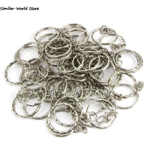 Hot Sale 50pcs Metal DIY Jewelry making Split Keychain Ring Parts Key Chains With 25mm Open Jump Ring