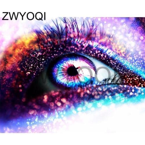 DIY Diamond mosaic eye eyelash Full Square Diamond embroidery Cross stitch eye eyelash Full Round Diamond painting eye eyelash