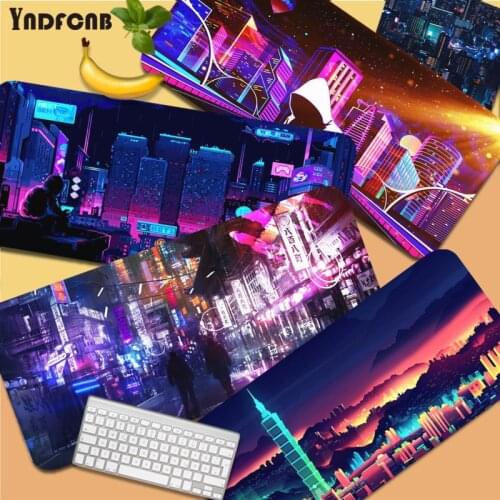 Anime Colorful Neon City Boy Gift Pad Gamer Play Mats Mousepad Size For Mouse Pad Keyboard Deak Mat For Cs Go LOL