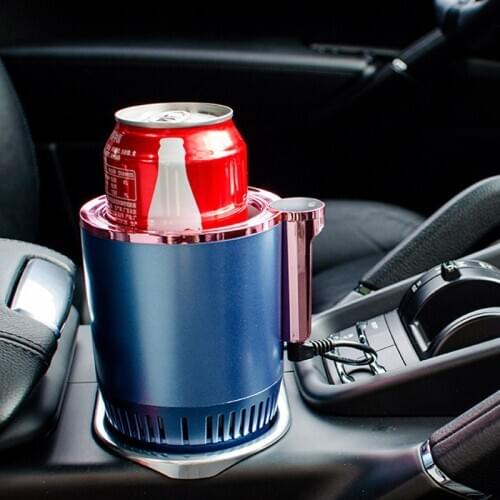 12V Car Cooling Cup 2-in-1 Car Office Cup Warmer Cooler Smart Car Cup Mug Holder Tumbler Cooling Beverage Drinks Can Summer Cool
