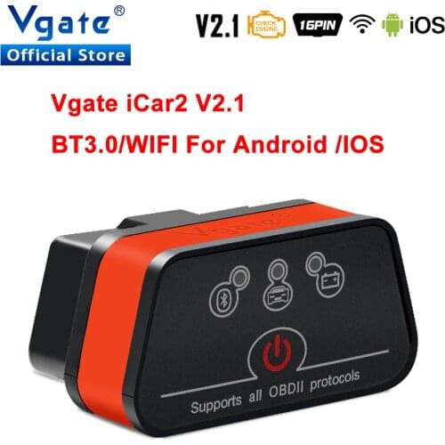 Vgate iCar2 ELM327 v2.1 Bluetooth OBD OBD2 Car Diagnostic Tool wifi odb2 Scaner for Android/IOS Auto Scanner Elm 327 Code reader