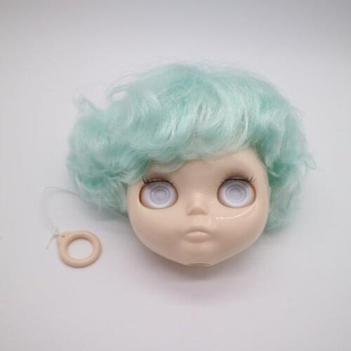 Free shipping Blyth doll head For DIY Change,head with green short hair