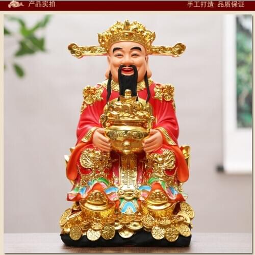 30CM large Southeast Asia HOME SHOP company efficacious Golden CAI SHEN God of wealth FENG SHUI statue brisk thriving business