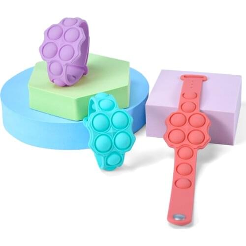 Decompression Bracelet Press Bubble Silicone Adjustable Bracelet Puzzle Sensory Toy For Adults Kids Fidget Vent Toys Pops It