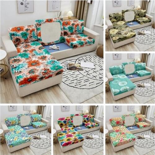 3D Flower Print Sofa Seat Cover Sofa Seat Cushion Cover Enlarge Widen Slipcover Corner Sofa Cover Living Room L Shape Sofa