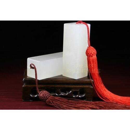 Qinghai Kunlun frozen jade stone seal material carving practice material 2.5x2.5x7cm 10pc