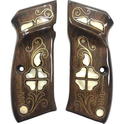 CZ 75, CZ 85 , CZ 75 B, CZ 85 B Compatible Special Series Laser Cutting Pearl Inlaid Wooden Grip Mod35