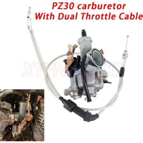 PZ30 30mm Carburetor Accelerating Pump Racing 200cc 250cc For Keihin ABM IRBIS TTR 250 With Dual Throttle Cable
