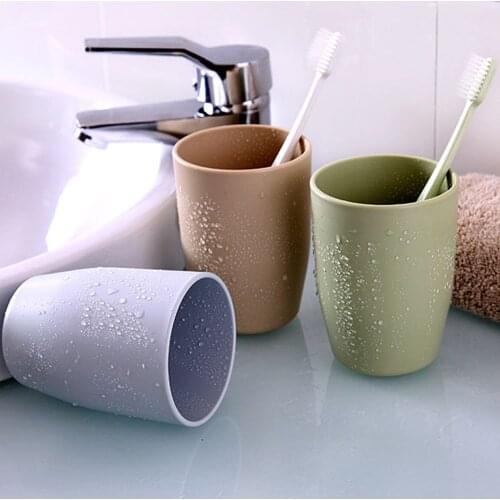 Round Plastic Toothbrush Cup Solid Color Cartoon Travel Storage Wash Cup Water Cup Home Bathroom Mouthwash Cup Ideas