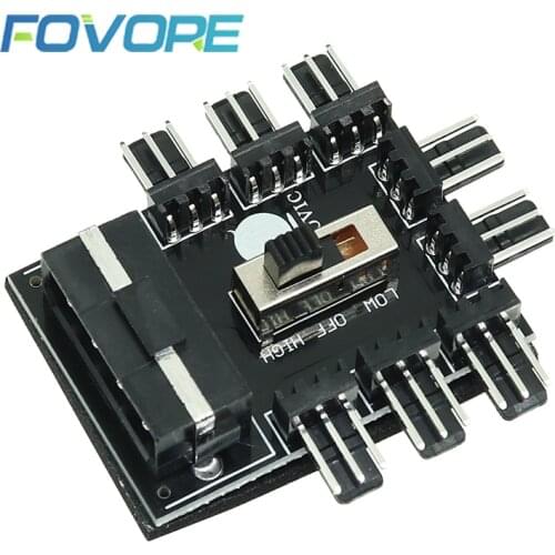 PC 1 to 8 4Pin Molex Cooler Cooling Fan Hub Splitter Cable PWM 3Pin Power Supply Speed Controller Adapter For PC Mining