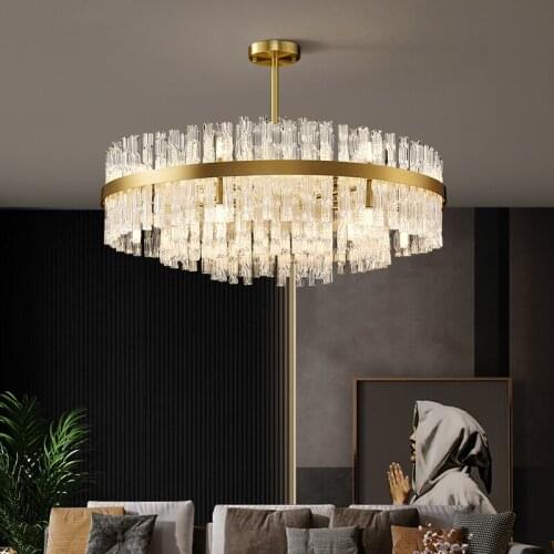 GPD copper chandelier for living room home decor creative glass round brass hanglamp modern chandelier lighting lustre Люстра