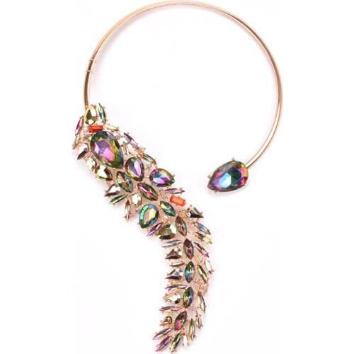 MIQIAO Gold Plated Color Crystal Zircon Long Collar Necklace for Women Couple Friends Gift Fashion Jewelry Boho Goth Vintage Kpo