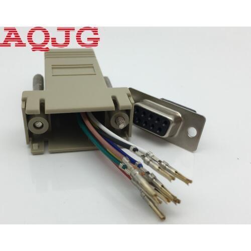 DB9 Female to RJ45 Female F/F RS232 Modular Adapter Connector Extender Convertor DB9 Female to RJ45 wholesale AQJG