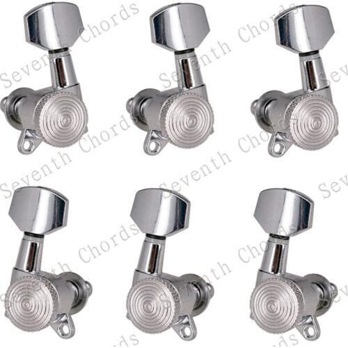 A Set of 6 Pcs Chrome Locked String Tuning Pegs key Tuners Machine Heads For Acoustic Electric Guitar accessories parts