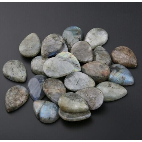 Natural Stones Labradorite Cabochon Water Drop Shape No Hole Beads for Making Jewelry DIY Ring accessories Loose Bead