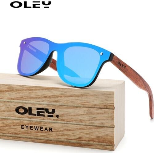 OLEY Natural Wooden Sunglasses Men Polarized Fashion Sun Glasses Original Wood High-end wooden box Accept custom logo