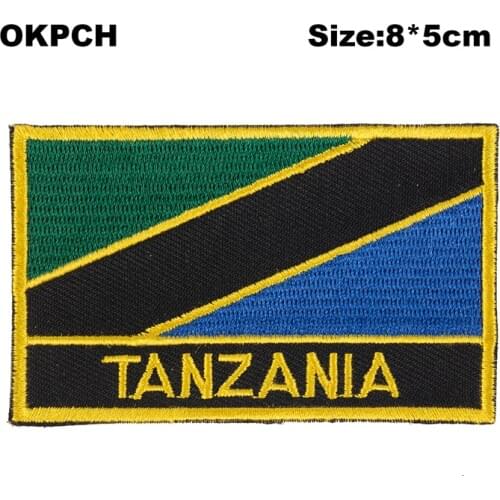 Tanzania Flag patcheswork fabric embroidery patch in Patches iorn patches for clothing flower PT0173-R