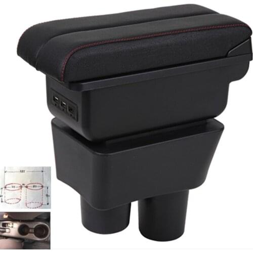 For Nissan Sunny Versa armrest box USB Charging heighten Double layer