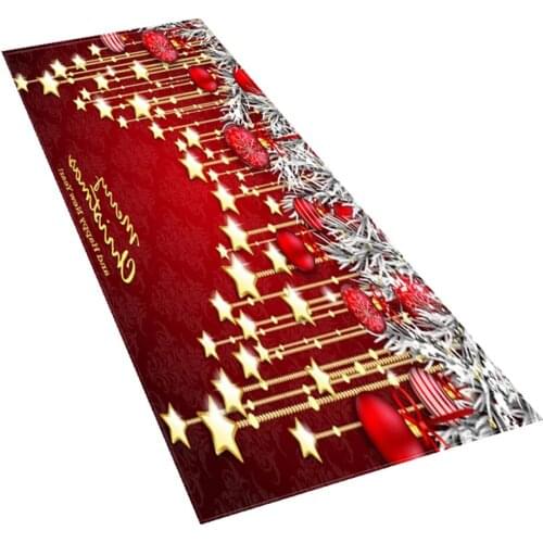 Christmas Kitchen Mat Living Room Carpet Printing Entrance Door Mat Bedroom Floor Non-slip Bathroom Decoration Absorbent Carpet