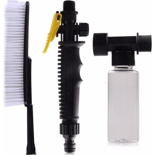 White Car Wash Brush Auto Exterior Retractable Long Handle Water Flow Switch Foam Bottle Car Cleaning Brush New
